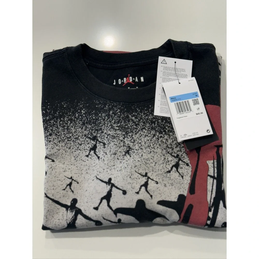 Jordan Reissue Graphic Oversized T-Shirt Men's M Black Gym Red HQ8982-010